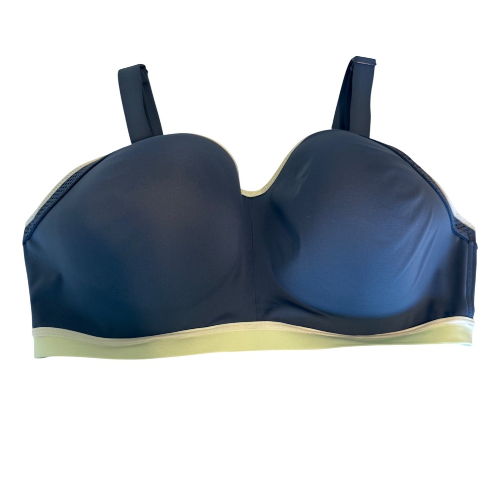Wacoal Womens Sport Underwire Bra 38DDD Blue Lime 853318 High Impact Support